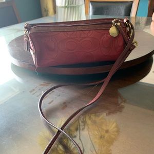 Coach crossbody in rusty red color